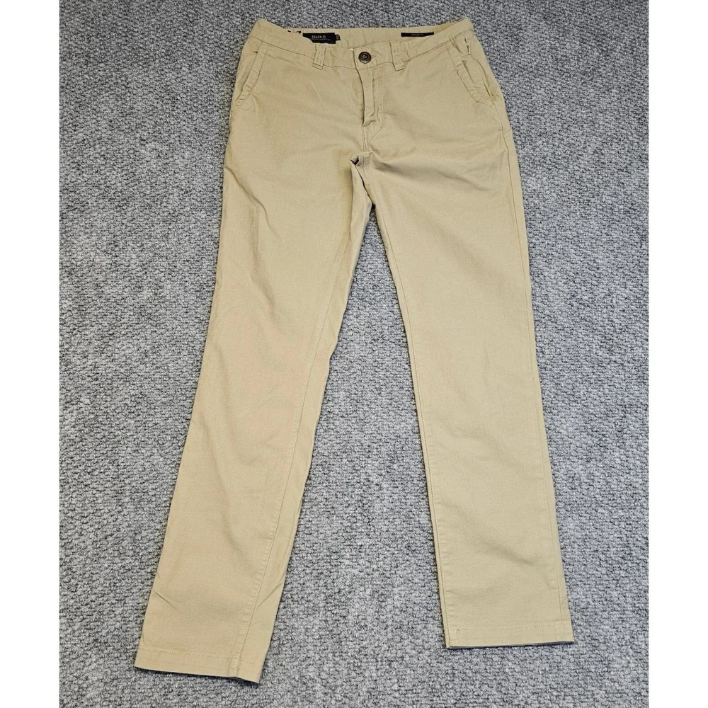 Roark Mens Khaki Straight Fit Flat Front Chino‎ Khaki Pants Size 30